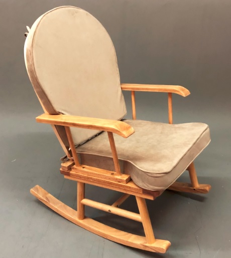 Rocking Chair- Natural-velvet-Khaki