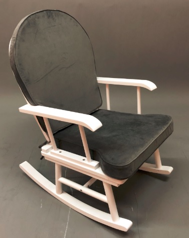 Rocking Chair- White-velvet-Dark Gray