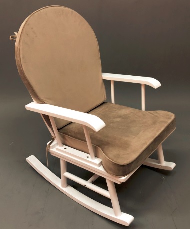 Rocking Chair- White-velvet-Khaki